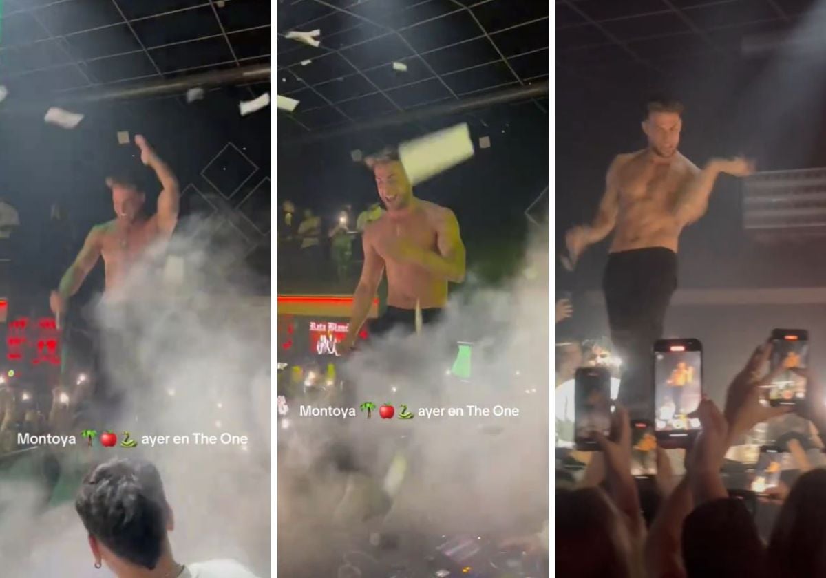El 'show' de Montoya sin camiseta en una discoteca: «¡Resurgimos aquí!»