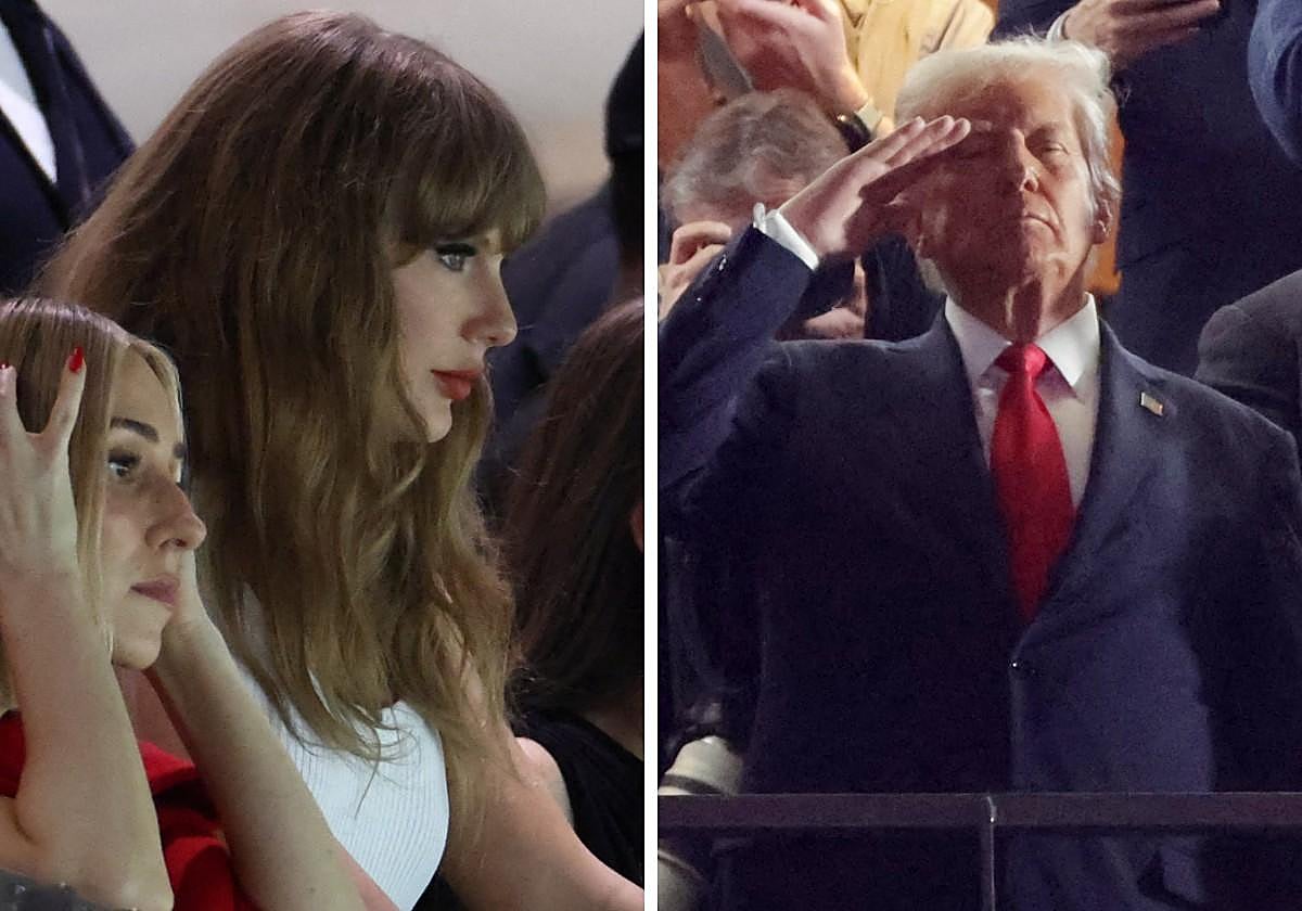 Las dos caras de la moneda en la Super Bowl: Taylor Swift, abucheada, y Donald Trump, ovacionado