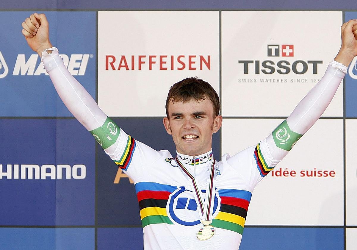 Jack Bobridge, en 2009, cuando se proclamó campeón del mundo en contrarreloj sub'23.