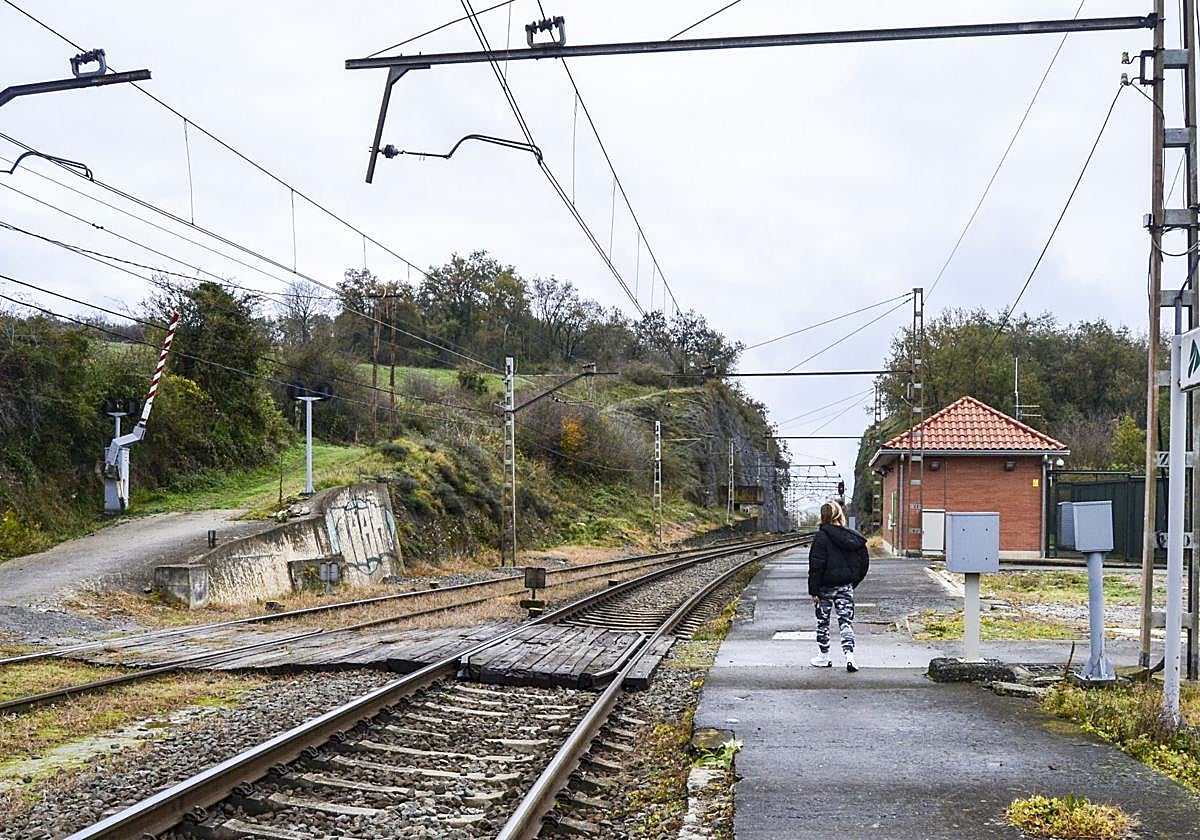 Estación de Lezama, en la conexión entre Miranda y Bilbao.