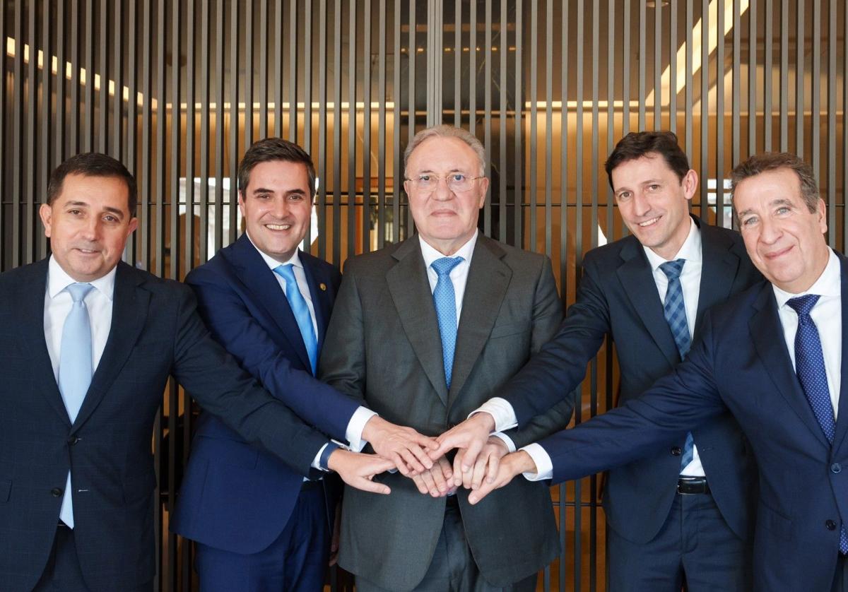 Xabier Sagredo, Mikel Jauregi, José Antonio Jainaga, Nöel d'Anjou y Jon Urresti