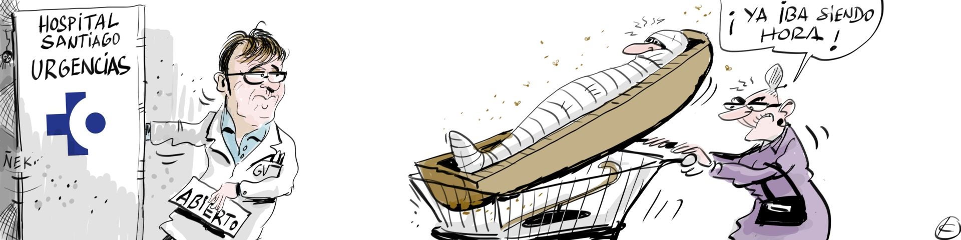 La viñeta de Cerrajería sobre la reapertura de las Urgencias de Santiago