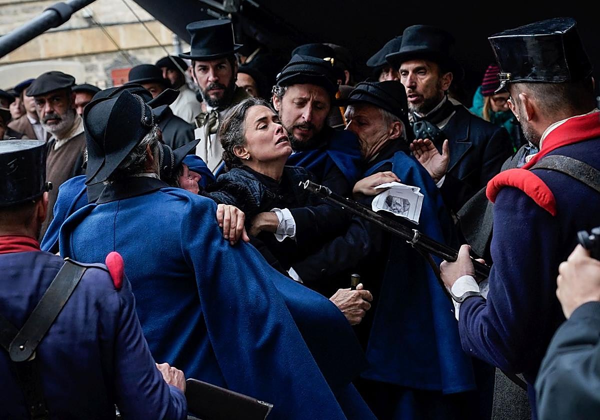 Patricia López Arnaiz, durante la grabación de la película 'Sacamantecas'.