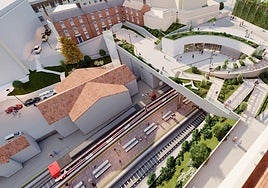 Infografía de la estación que proyecta Adif en Bidebieta.