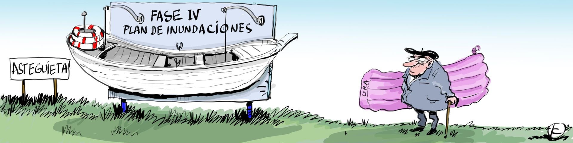 La viñeta de Cerrajería sobre la obra antirriadas en Asteguieta