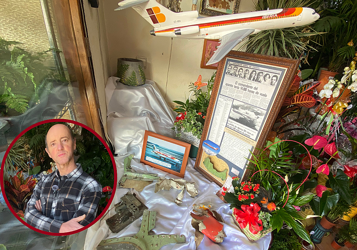 Iñaki Uribesalgo lleva 40 años guardando piezas del avión que recogió tras el siniestro