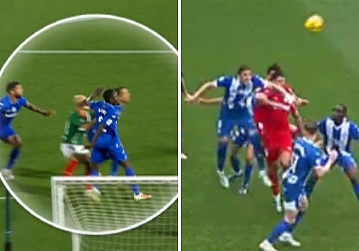 El cogazo de Abqar contra el Getafe castigado con penalti y el codazo de Djene sobre Guridi sin pena máxima.