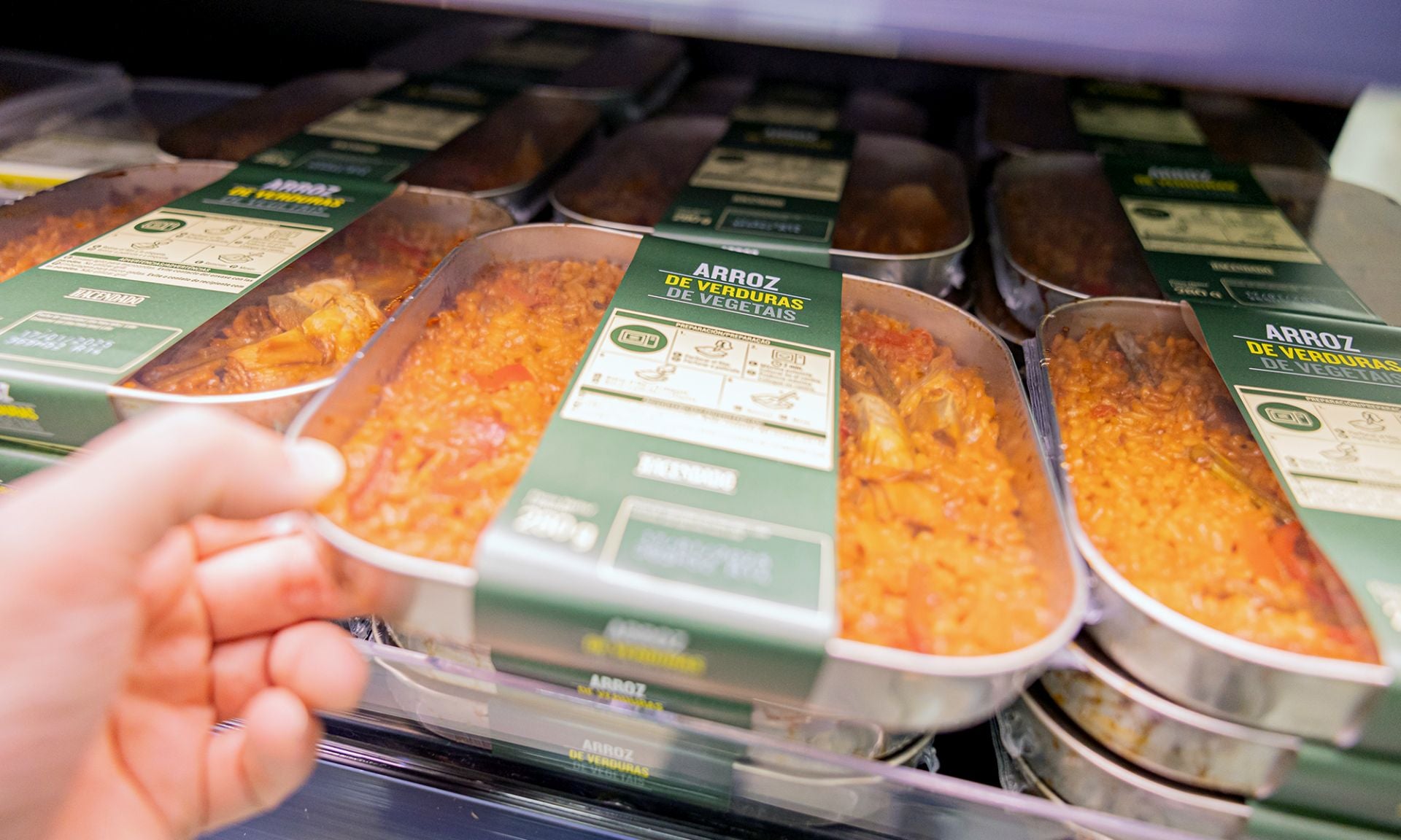 Nuevo arroz de verduras en bandeja de Mercadona.
