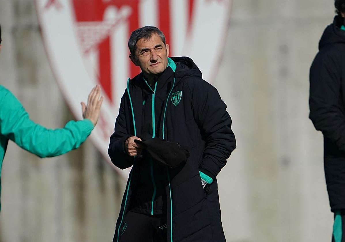 Valverde, durante una sesión en Lezama.