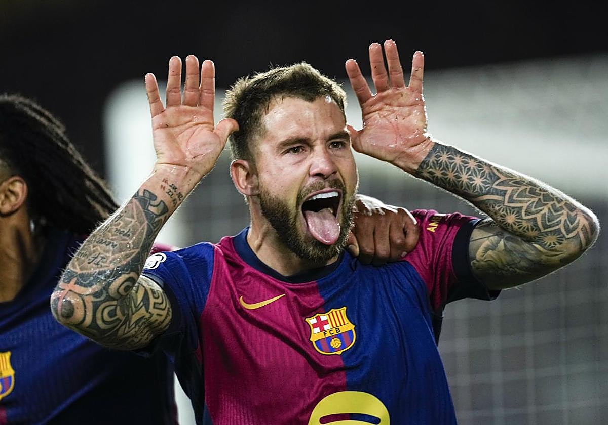 Iñigo Martínez celebra su gol ante el Atlético.