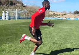 Owono, en uno de los ejercicios realizados en Ibaia.