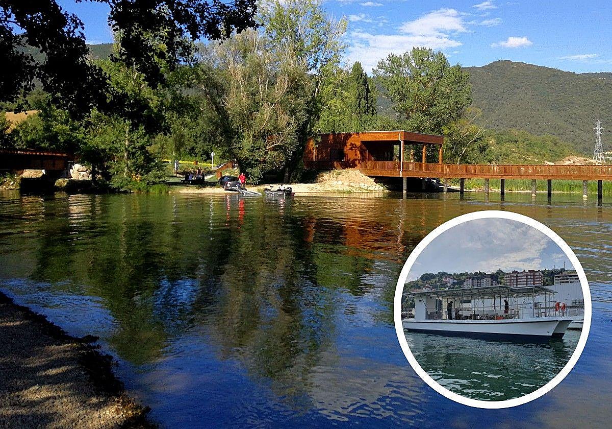 El embalse de Sobrón será surcado por un catamarán (en el círculo).