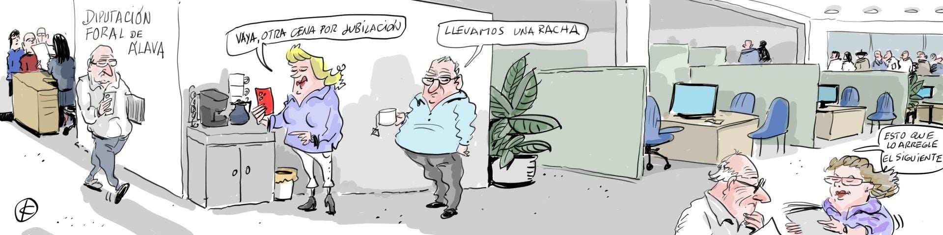 La viñeta de Cerrajería sobre las jubilaciones previstas en la Diputación de Álava