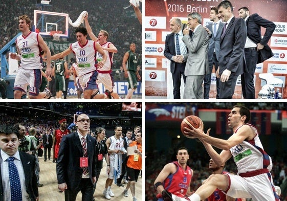 Splitter, Perasovic, Spahija y Calderón, en diferentes momentos históricos del Baskonia en la Euroliga.