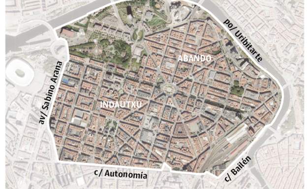 Bilbao. Entrada en vigor: en junio de 2024; se multa desde el pasado mes de septiembre. Zona afectada: los barrios de Abando e Indautxu (2 km2). Vehículos vetados: los que no tienen etiqueta. A partir de junio, también los B.