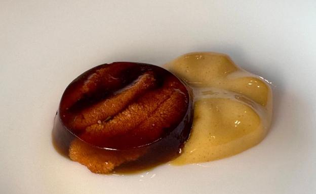 Aspid de erizo con crema de café