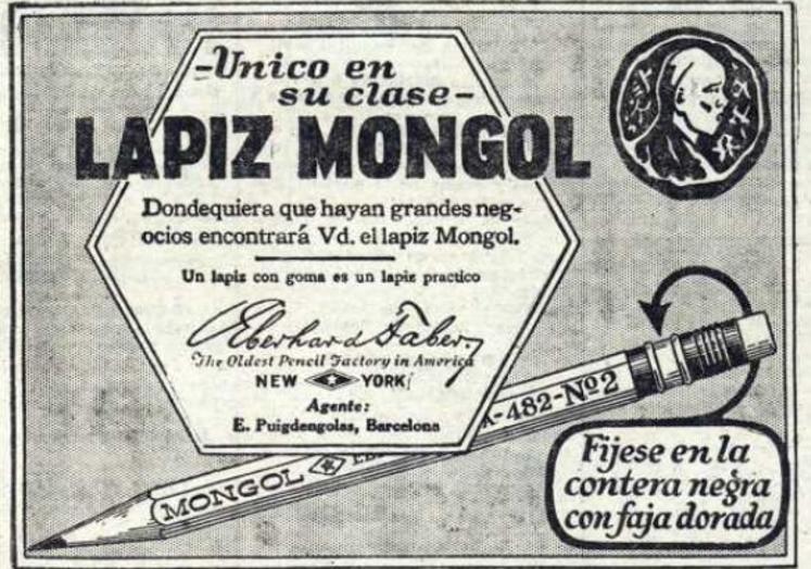 Publicidad del lápiz Mongol.