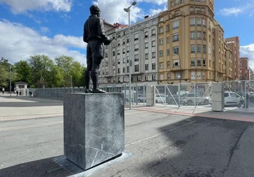 Una supervalla reforzada con bloques de hormigón rodea San Mamés para garantizar la seguridad frente al Rangers