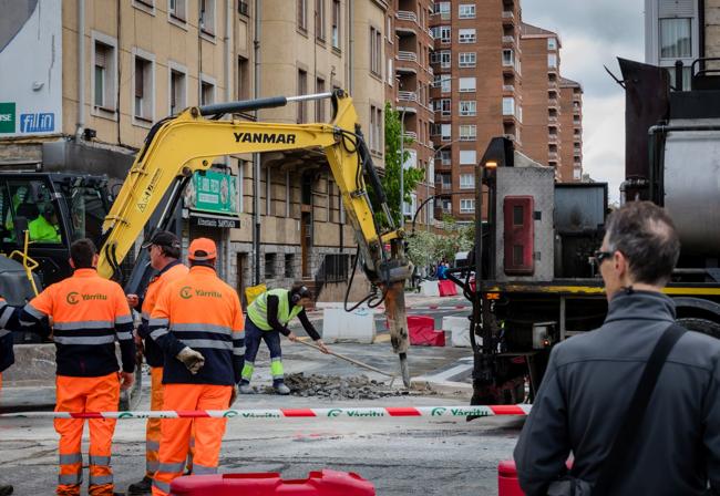Las obras de asfaltado.