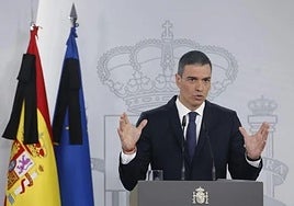 Pedro Sánchez, en la comparecencia tras el Consejo de Ministros.