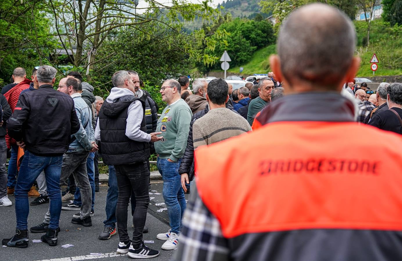La concentración de los trabajadores de Bridgestone, en imágenes