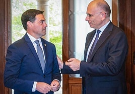 El lehendakari Imanol Pradales recibió en Ajuria Enea al ex primer ministro italiano Enrico Letta.