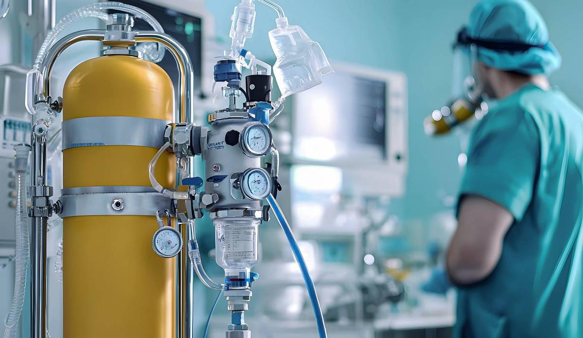 Equipo de oxigeno en un centro hospitalario.