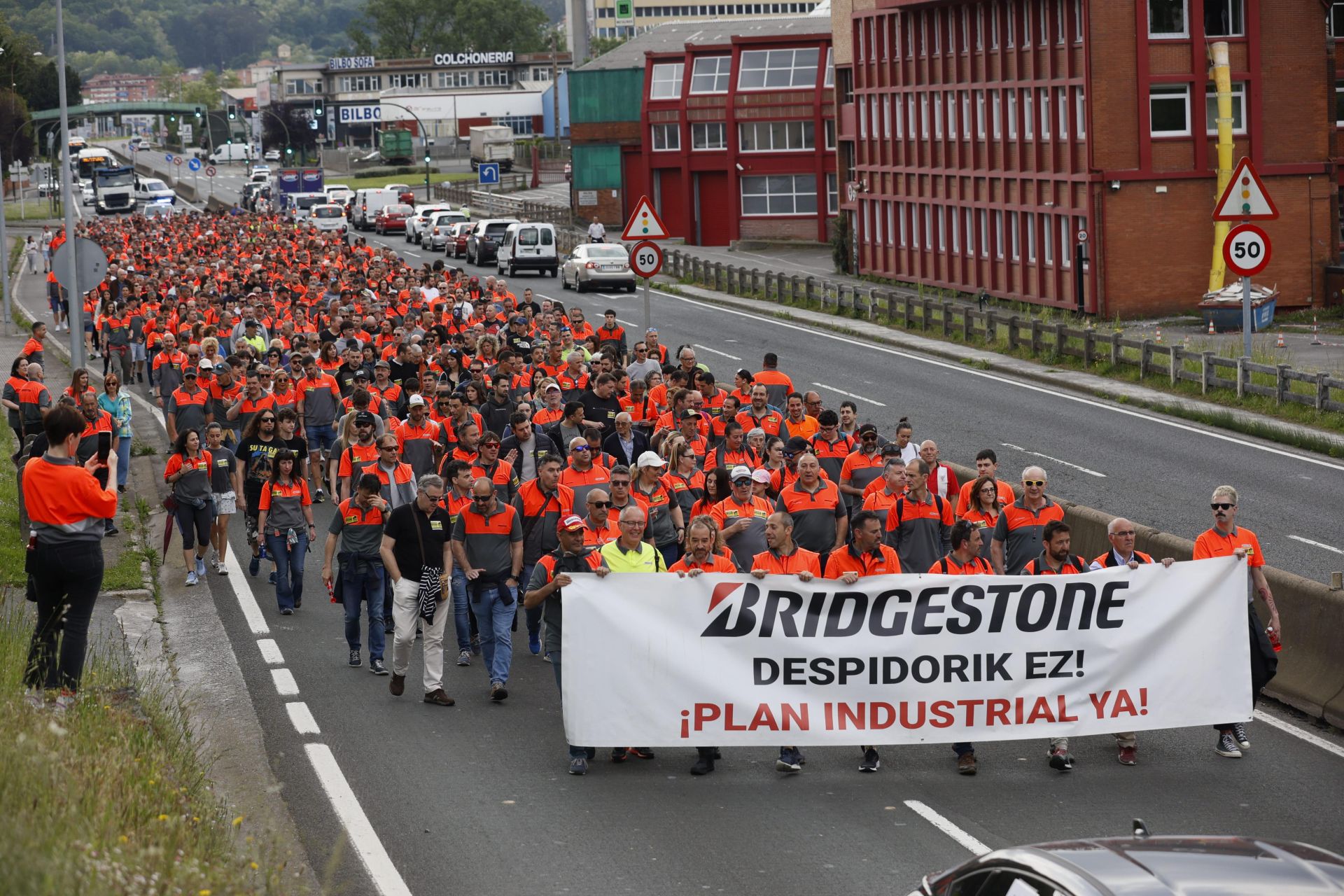 La marcha de los trabajadores de Bridgestone