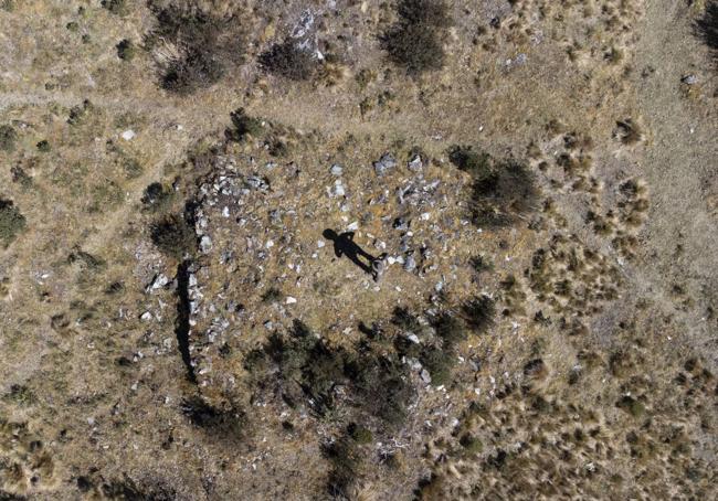 Vista aérea de una de las estructura localizadas, el recinto de Ushnnuyoc.