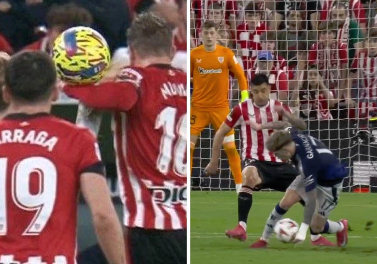 Cuando el VAR intervino para anular un gol del Athletic por mano previa de Iker Muniain
