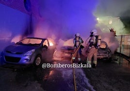Vista de la actuación de los Bomberos de Bizkaia.