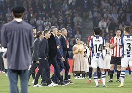 Las leyendas homenajeadas en el Reale Arena.