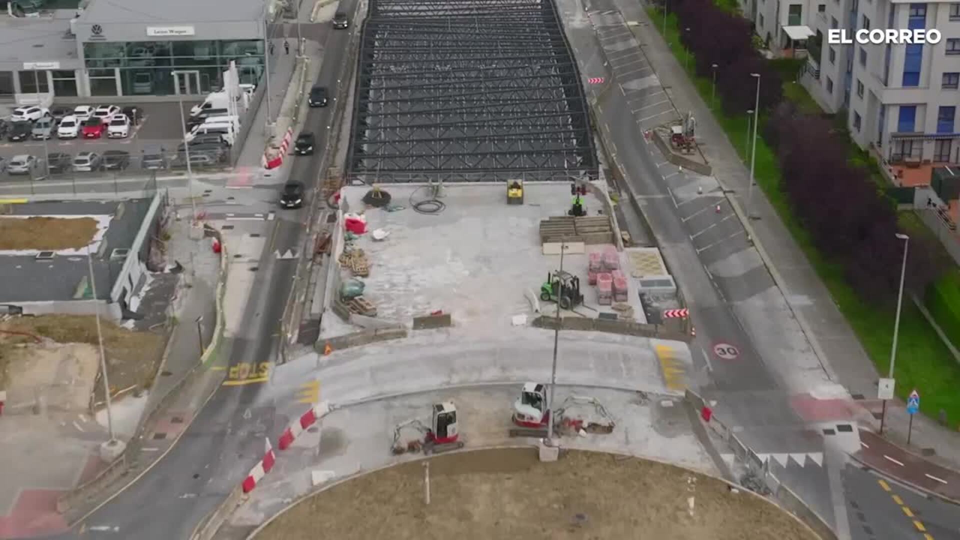 Las obras de La Avanzada, en Leioa, desde el aire