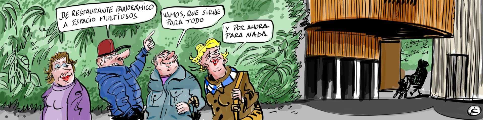 La viñeta de Cerrajería sobre la tercera planta multiusos del Europa