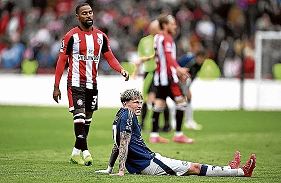 Garnacho fue uno de los tres jugadores del United que repitieron en el once 'red' en el encuentro de la Premier que perdieron ante el Brentford