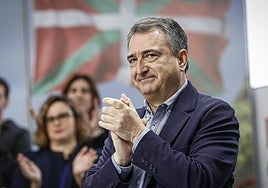 Aitor Esteban, durante el Aberri Eguna en Bilbao.