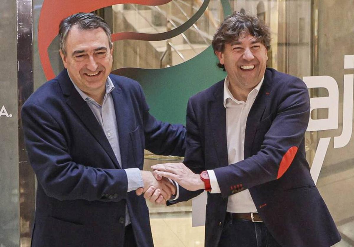 Esteban y Andueza eluden temas espinosos como el autogobierno y el TAV en su primera reunión