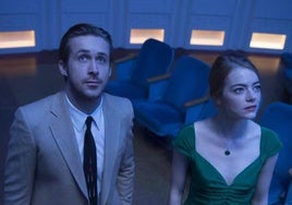 'La la land' filmaren bi protagonistak.