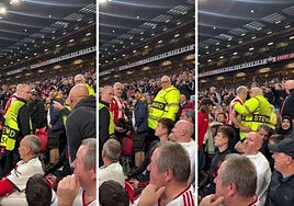 El incómodo momento de dos aficionados del Athletic al ser expulsados de Old Trafford: «Fue humillante»