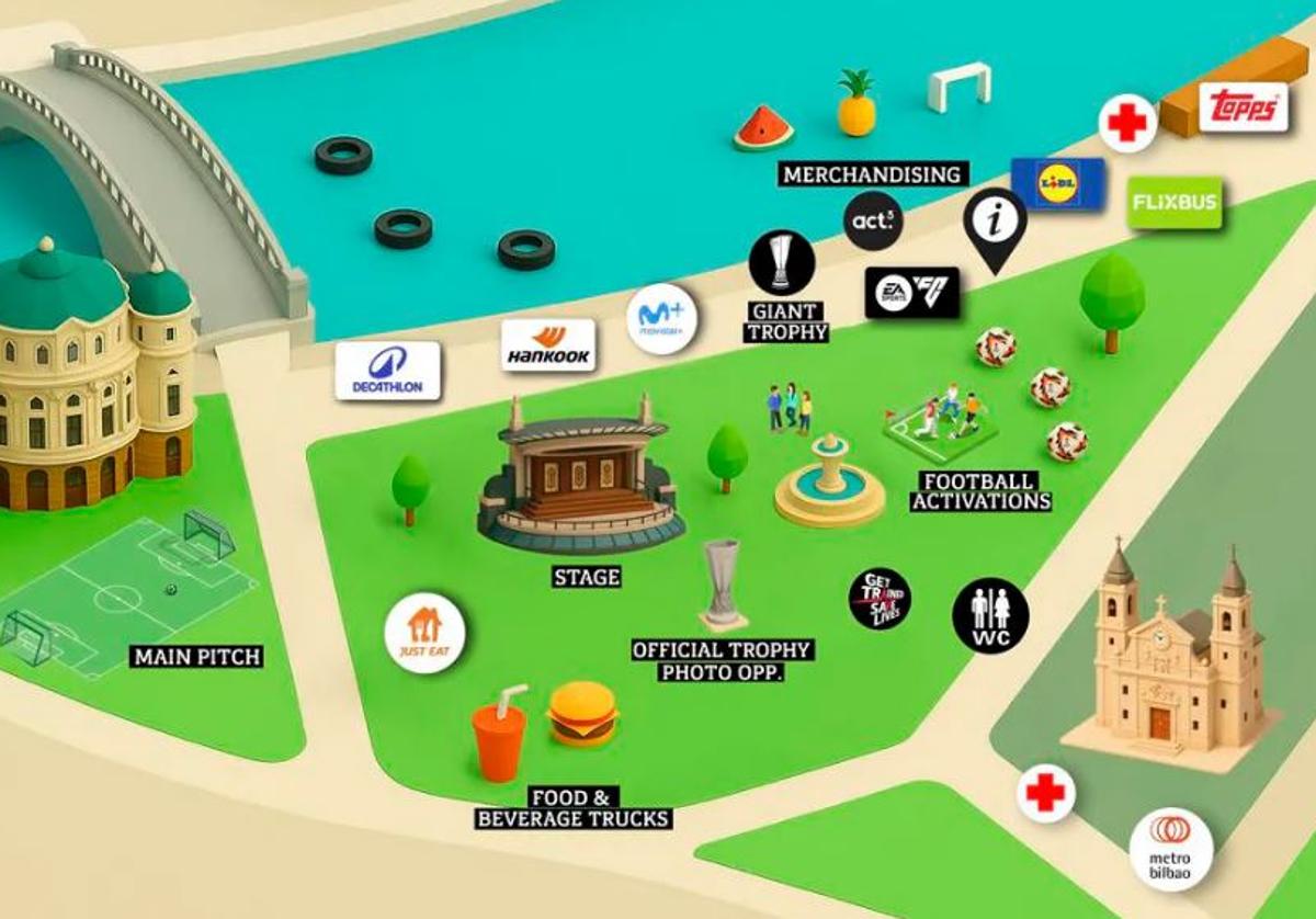 Plano de la 'fan zone' del Arenal.