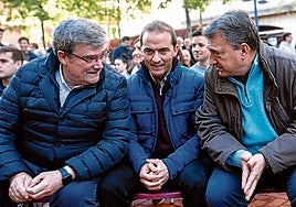Juan Mari Aburto, Iñigo Ansola y Aitor Esteban, esta tarde en Bilbao