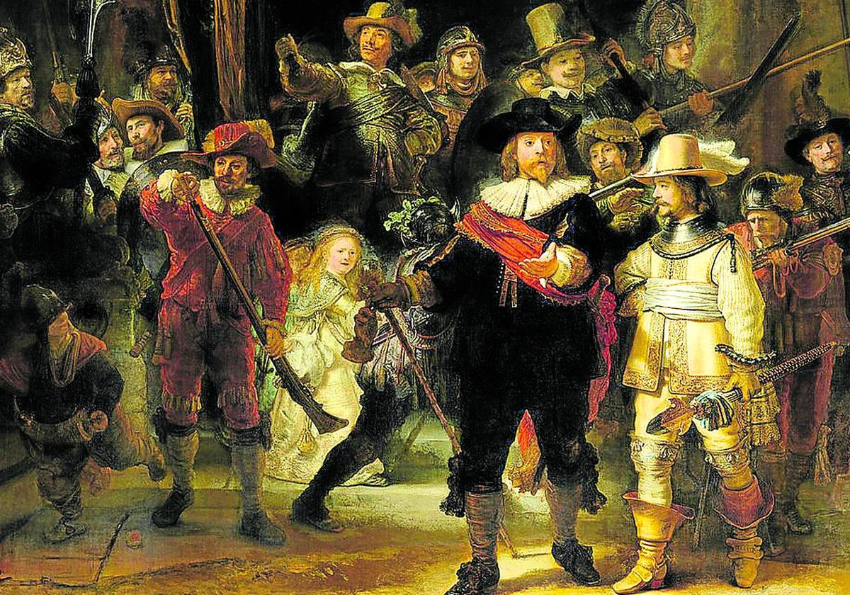Fragmento de 'La ronda nocturna' de Rembrandt, una obra con un claroscuro magistral que sin duda conocía Mahler.