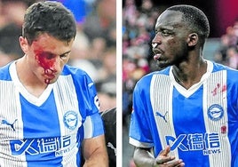 Guevara y Diarra sufrieron sendos golpes aparatosos y necesitaron asistencia médica.