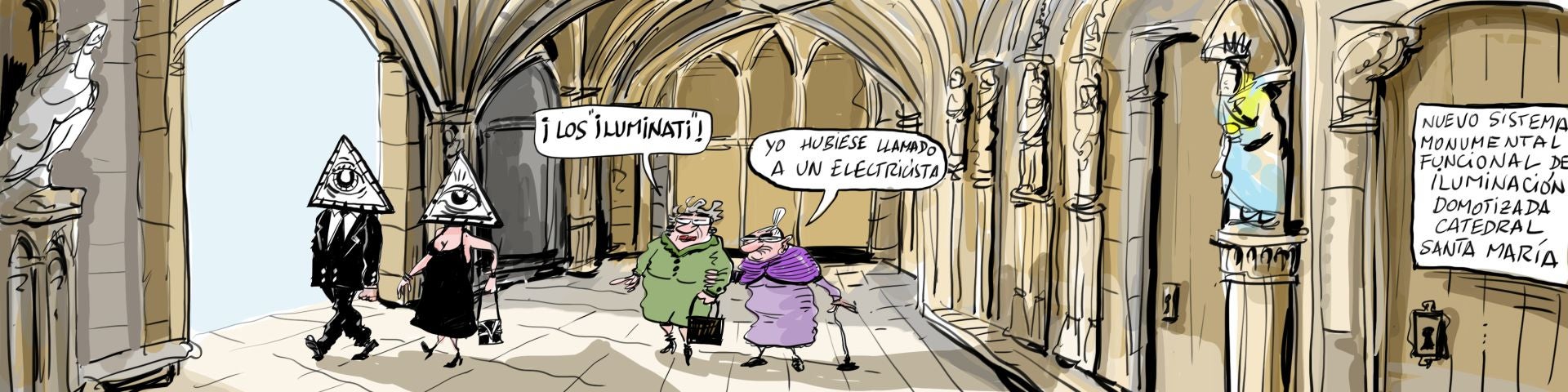 La viñeta de Cerrajería sobre la nueva iluminación de la catedral Santa María