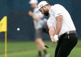 Rahm, durante una sesión de entrenamiento en los días previos al PGA Championship.