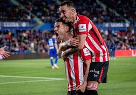 Guruzeta celebra el primer gol ante el Getafe.
