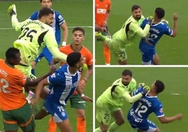 El penalti de Mamardashvili sobre Mouriño.