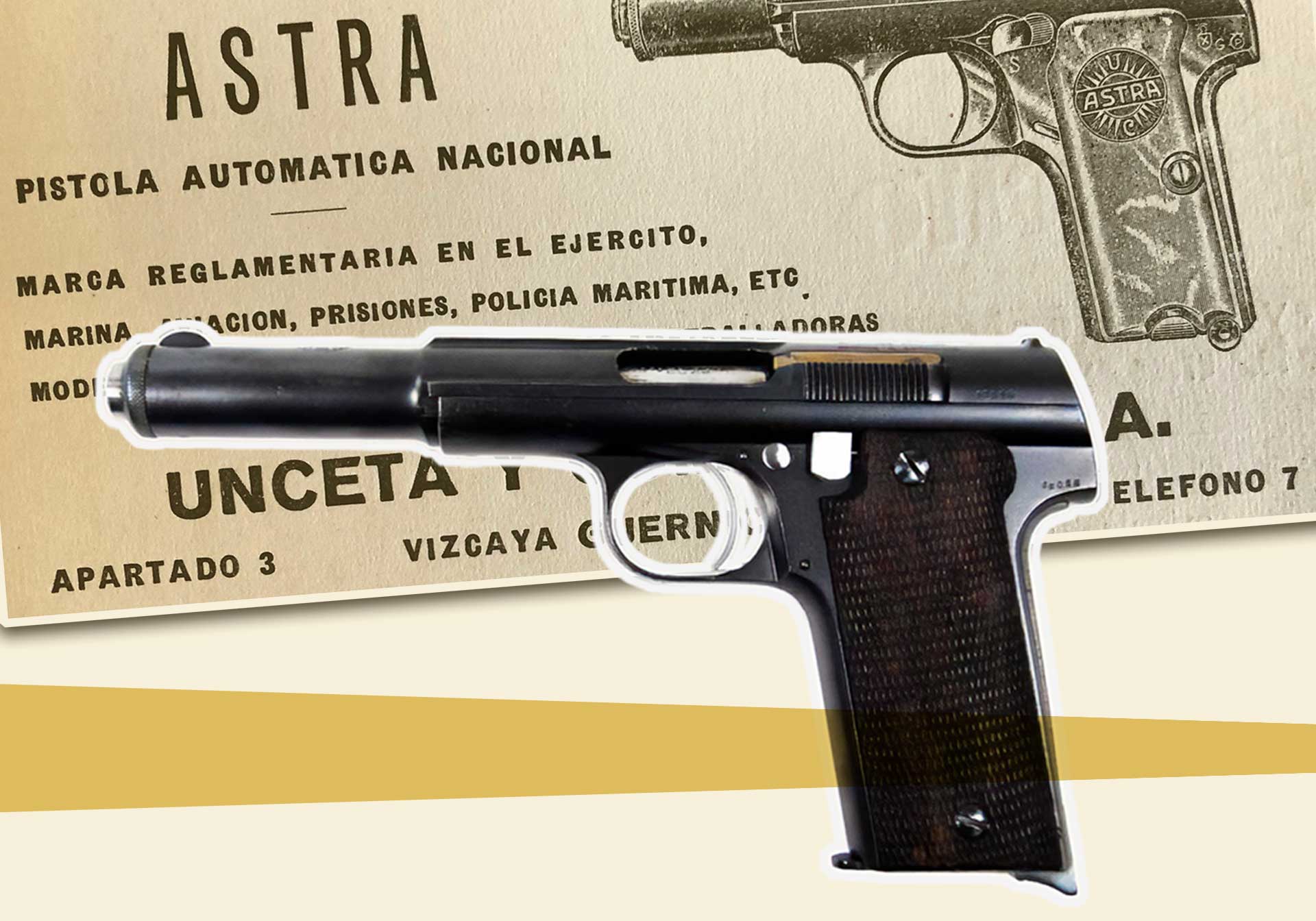 La pistola Astra Modelo 400 fabricada en Gernika por Unceta y Compañia fue el arma reglamentaria de las Fuerzas de Seguridad Españolas