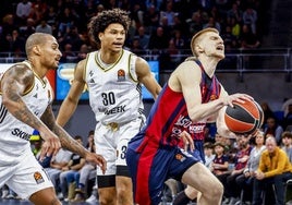 Savkov entra a canasta en un partido de Euroliga.