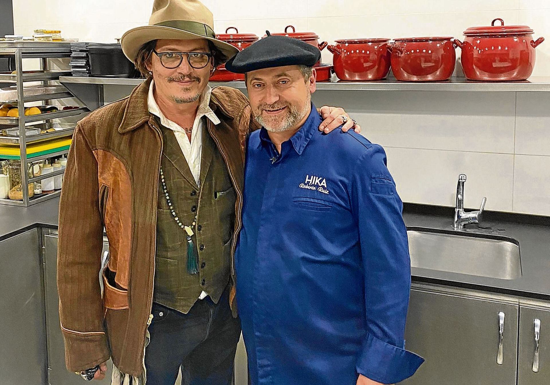 Con Johnny Deep, que comió alubias y pato a la naranja.